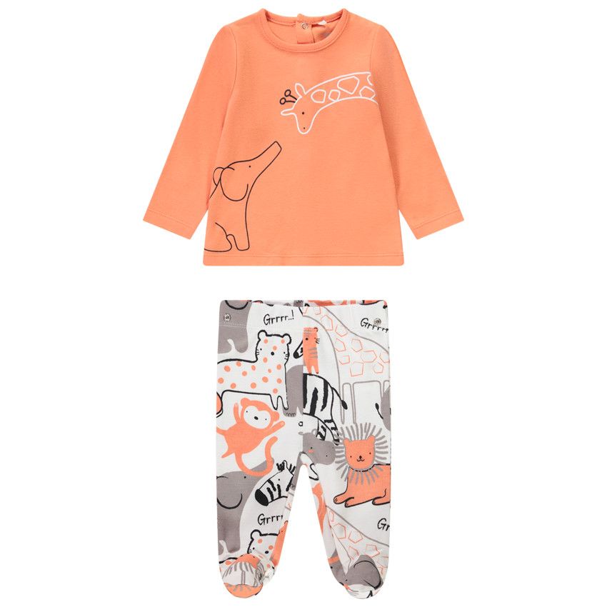 Pyjama 2 pièces en interlock Safari pour bébé garçon - Multicolore