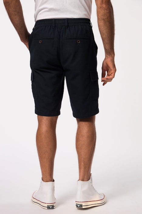 Leinenoptik-Bermuda, Cargotaschen, Elastikbund, bis 8 XL