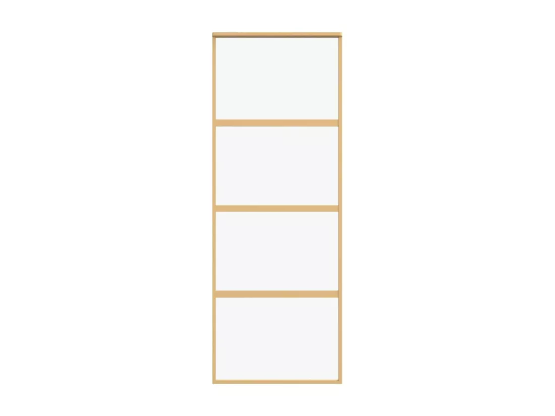 Porte coulissante doré 76x205 cm verre ESG clair et aluminium
