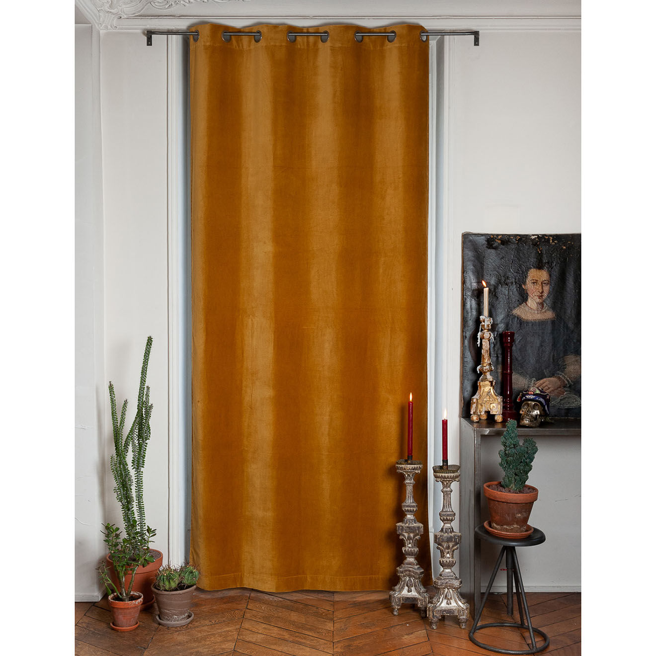 En Fil d'Indienne Rideau Lyric tabac - 135x250 cm