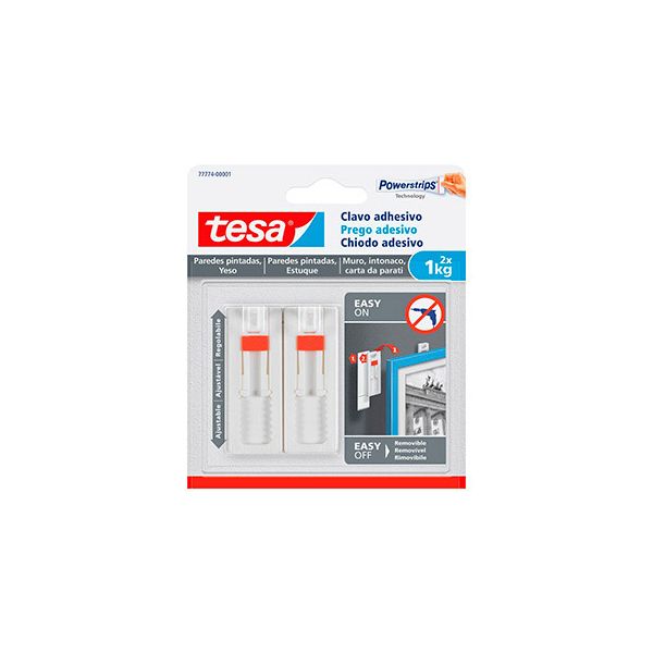 Tesa Prego Adesivo Ajustável Powerstrips 1kg Sup Porosas - 15677774