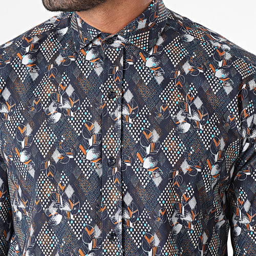 Chemise Manches Longues Bleu Marine