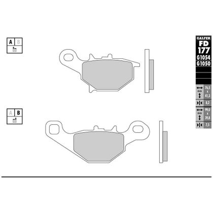 Plaquettes de freins Galfer Organique Semi Metal TT avant
