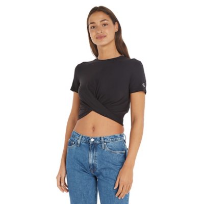 Tee-shirt à manches courtes femme Twisted Cropped CALVIN KLEIN