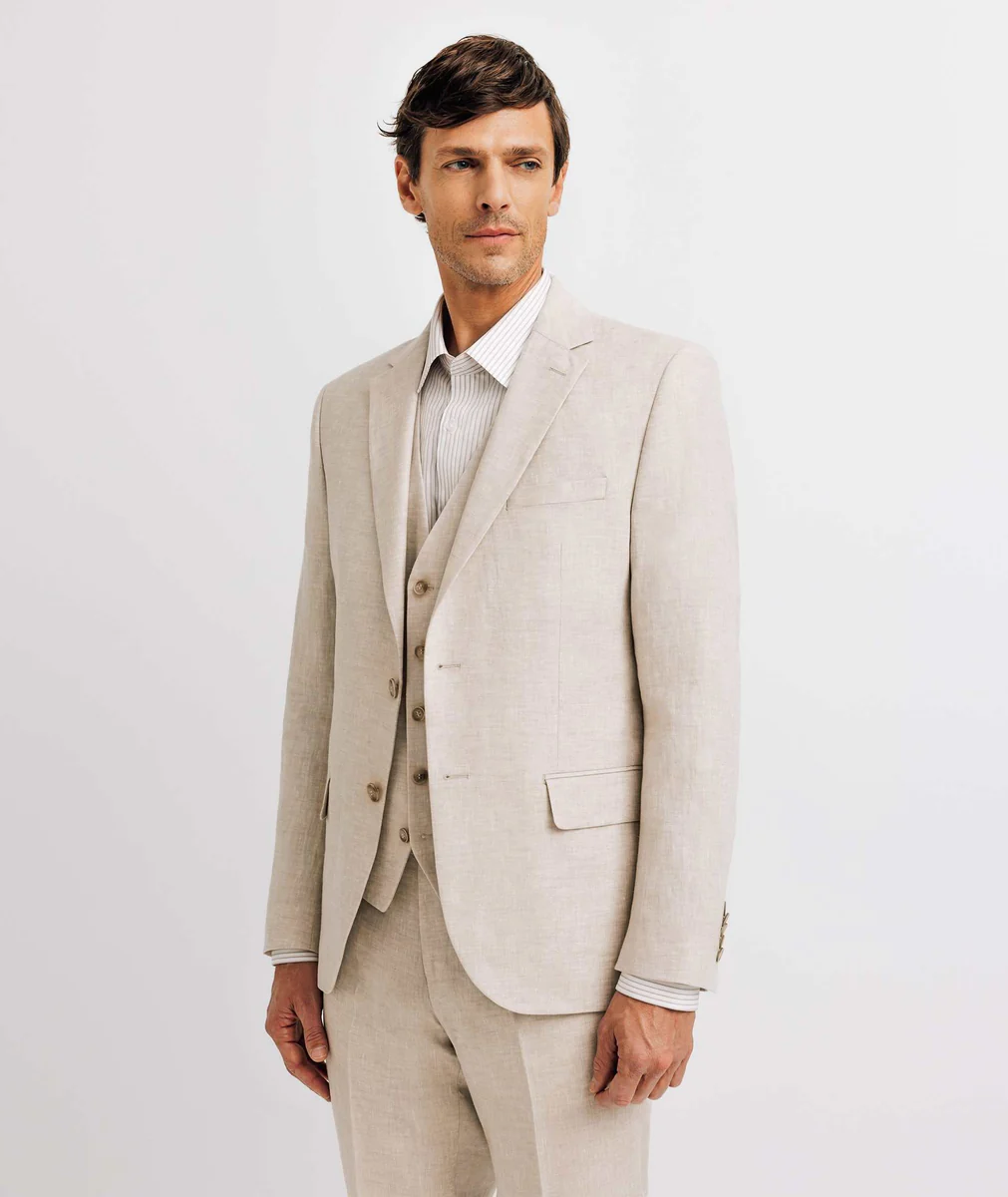 Veste ville 100% lin beige