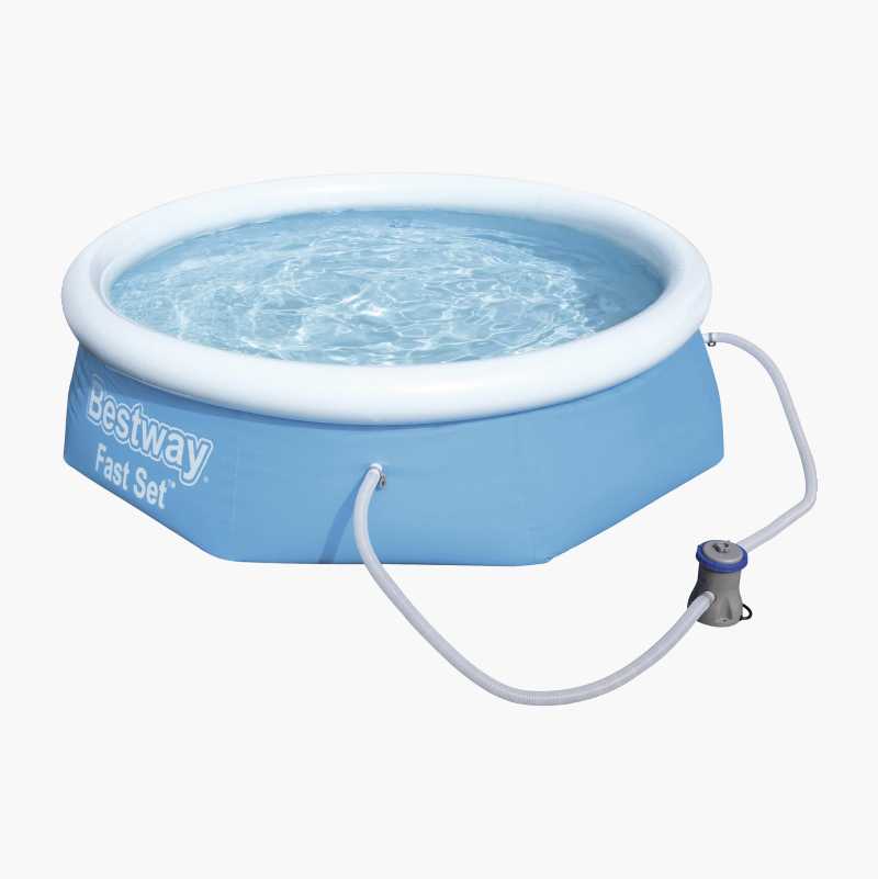 Badebasseng, med pumpe, Ø 244 cm