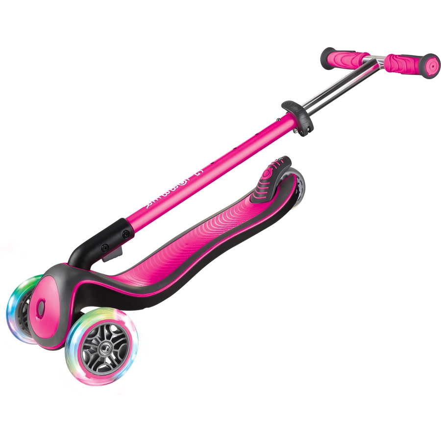 GLOBBER Scooter ELITE DELUXE LIGHTS mit Leuchtrollen, pink