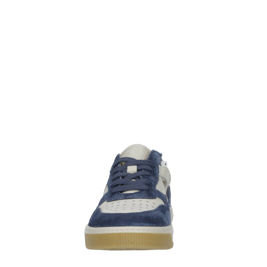 Hip leren sneakers donkerblauw