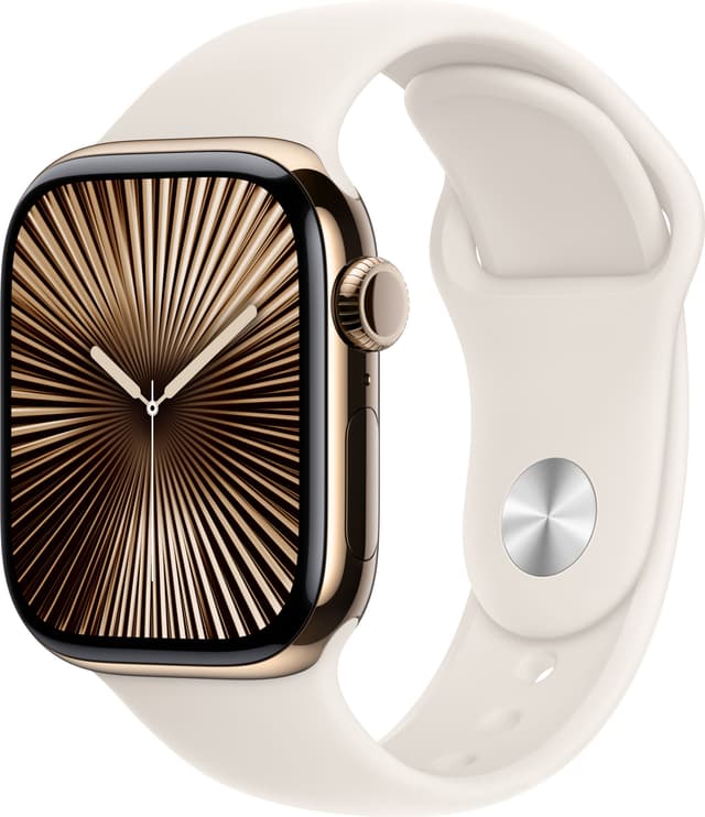 Apple Watch S10 46mm GPS+Cel (Gold Titanium/Starlight sportsrem) M/L