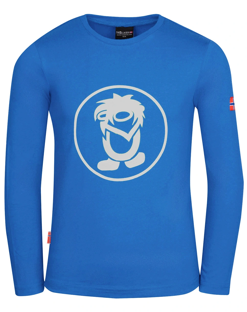 Langarmshirt TROLL in glow blue/cloudy grey