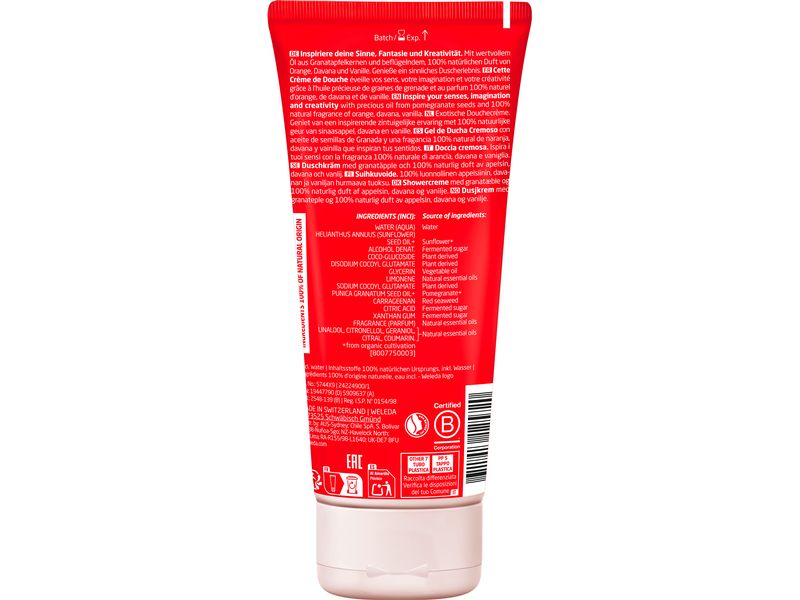 WELEDA Duschgel Granatapfel 200 ml Natürliche Schönheitsdusche pflegt und inspiriert die Sinne