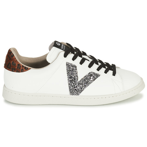 Victoria - TENIS EFECTO PIEL GLITTER - Blanc / Argenté