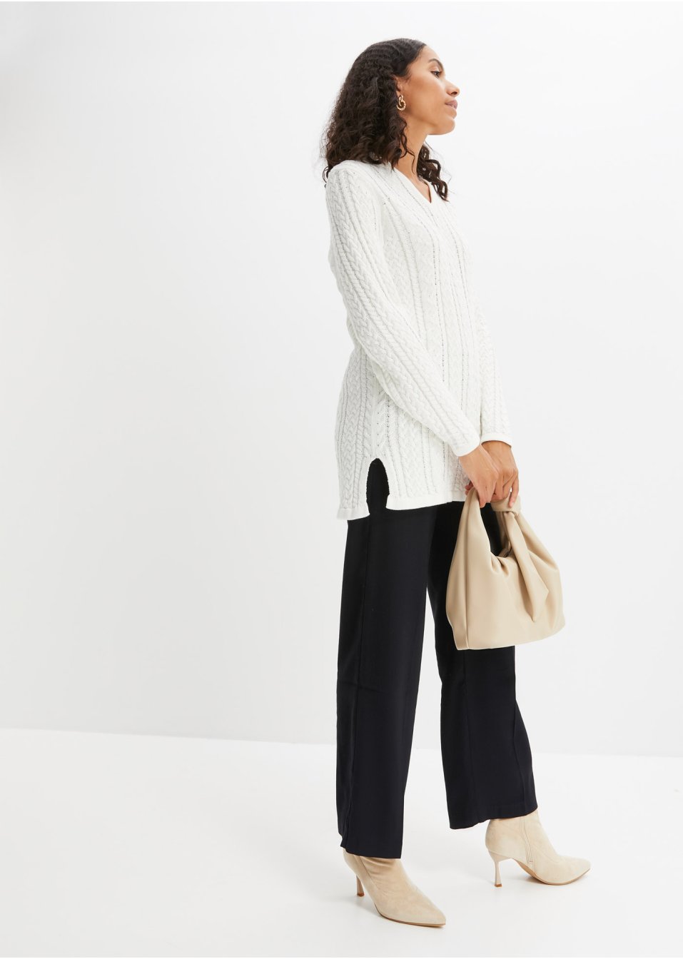 Pull ample en coton avec col polo