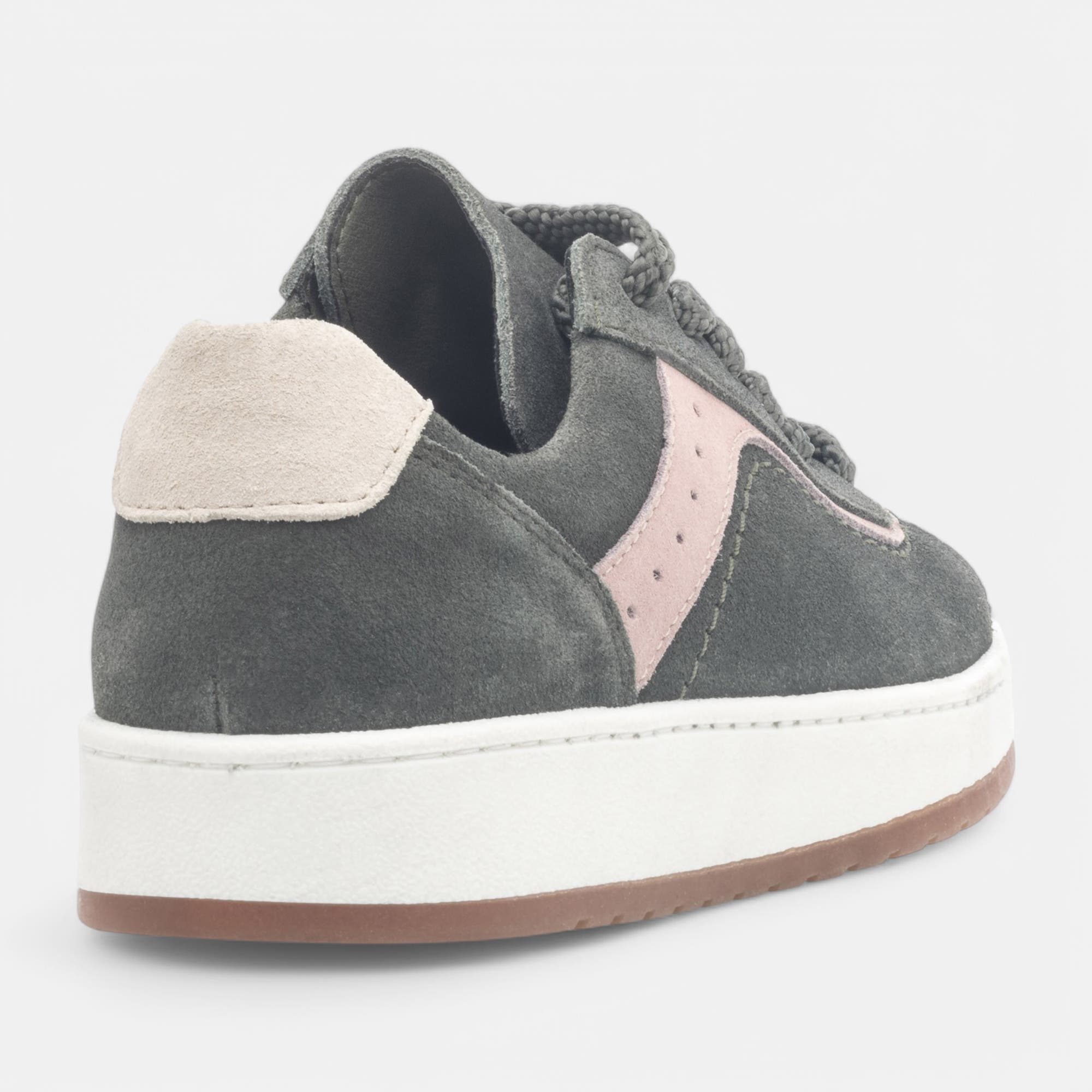 Baskets basses Femme en cuir kaki