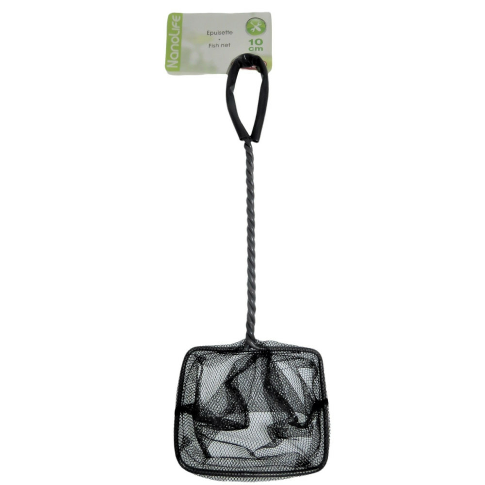 Epuisette filet noir, maille moyenne, 10 cm x 8.5 x 32 cm, aquarium