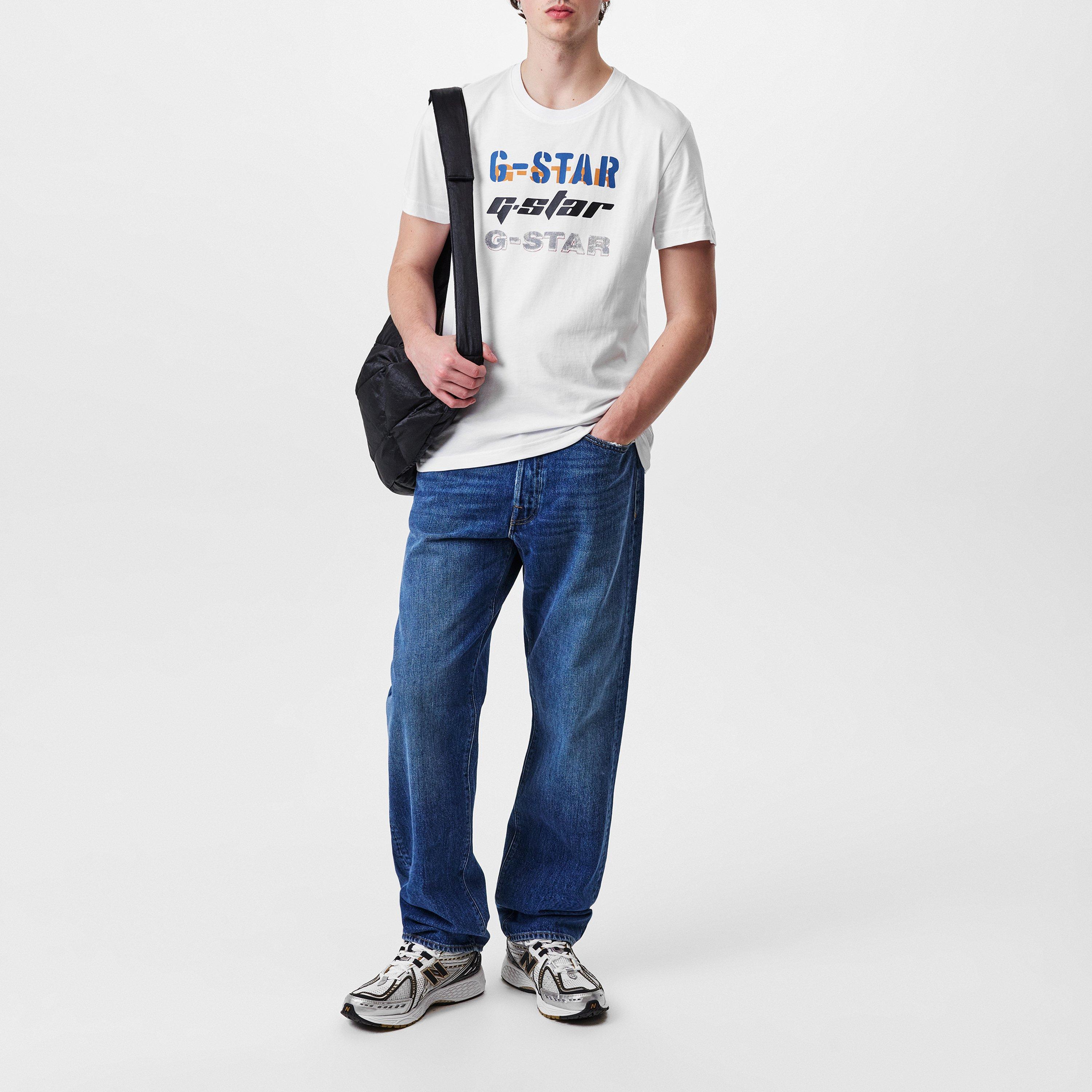 G Star Triple Logo Graphic T Shirt
