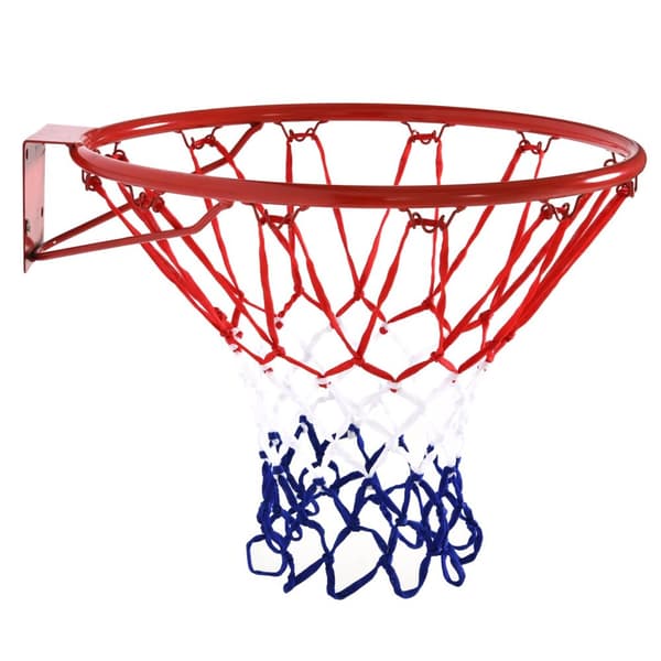 Basketballnett Basketballbøyle med nett, stålrør + nylon, rød + blå + hvit, ø46 cm