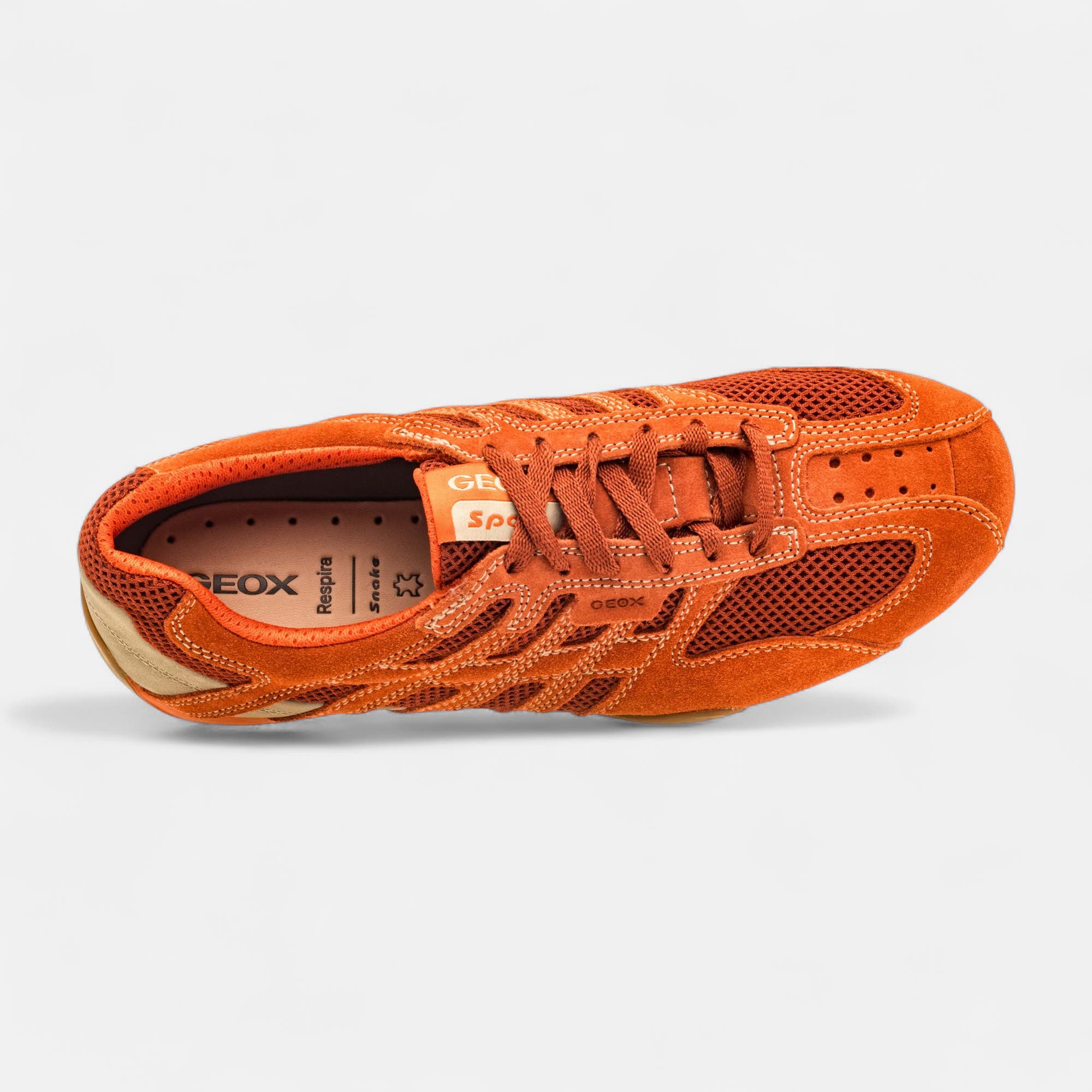 Baskets basses Homme en cuir orange
