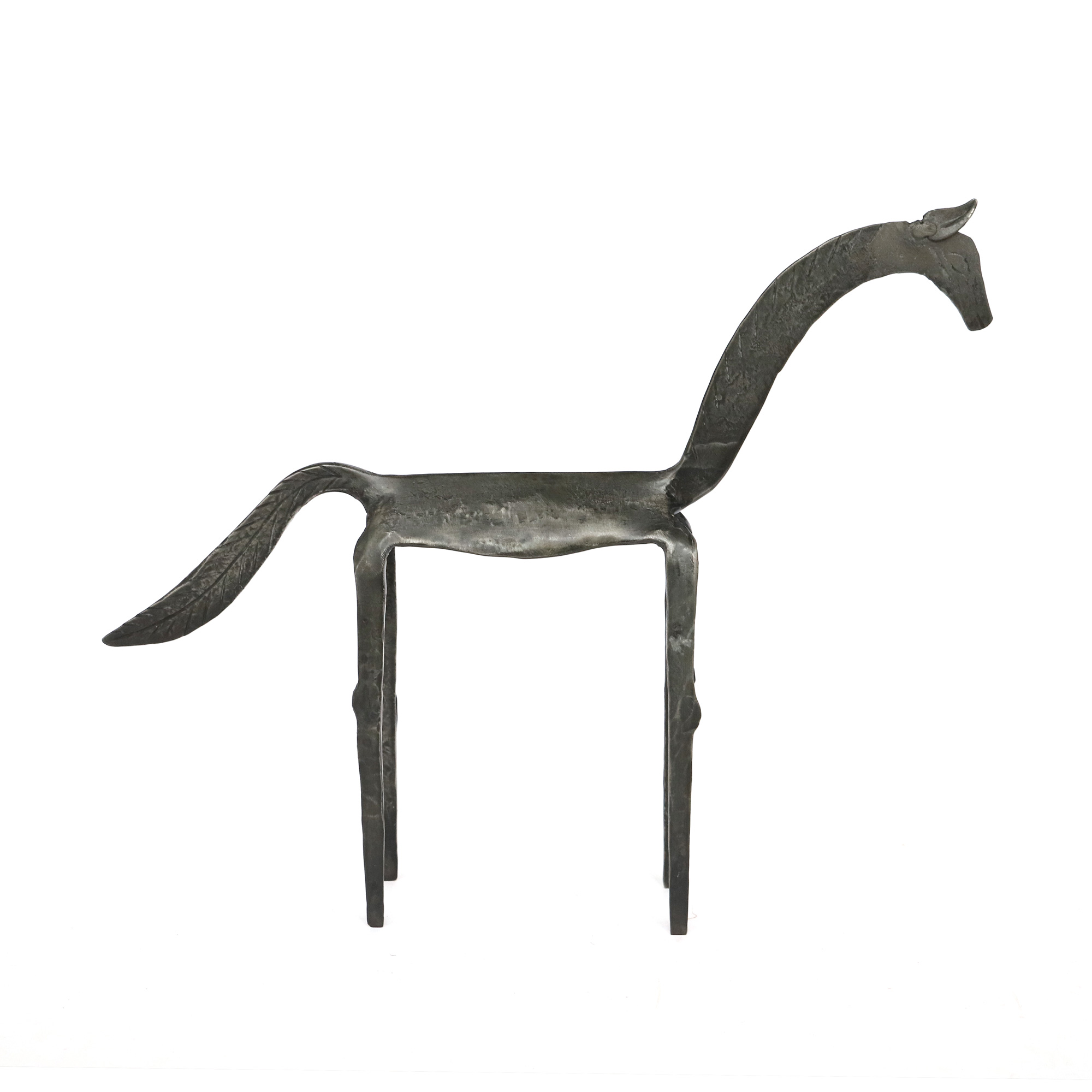 Pferdeskulptur aus Eisen L, B 29 cm, H 24 cm, T 6,5 cm von fischer's lagerhaus