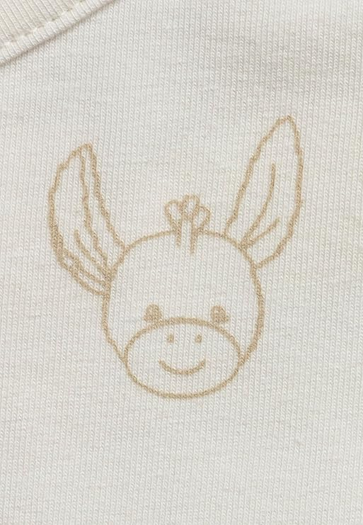 (Gr. 44) Baby Baumwoll Body Emmi Langarm Strampler Wickelbody (5692490 044908) - Ecru