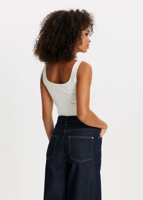 Basic singlet met vierkante hals off-white (WIT.O)