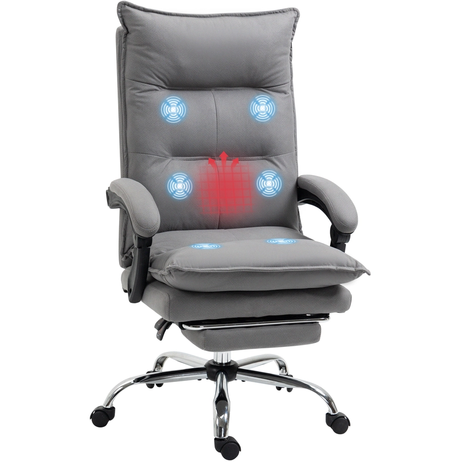 Vinsetto Massage-Bürostuhl mit Vibrationsmassagepunkte grau