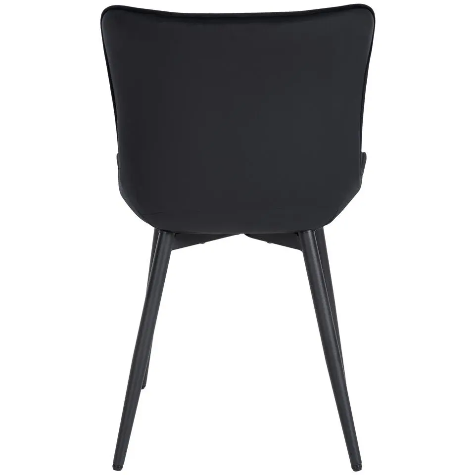 CLP Eetkamerstoel Largo zwart Frame - Fluweel - zwart