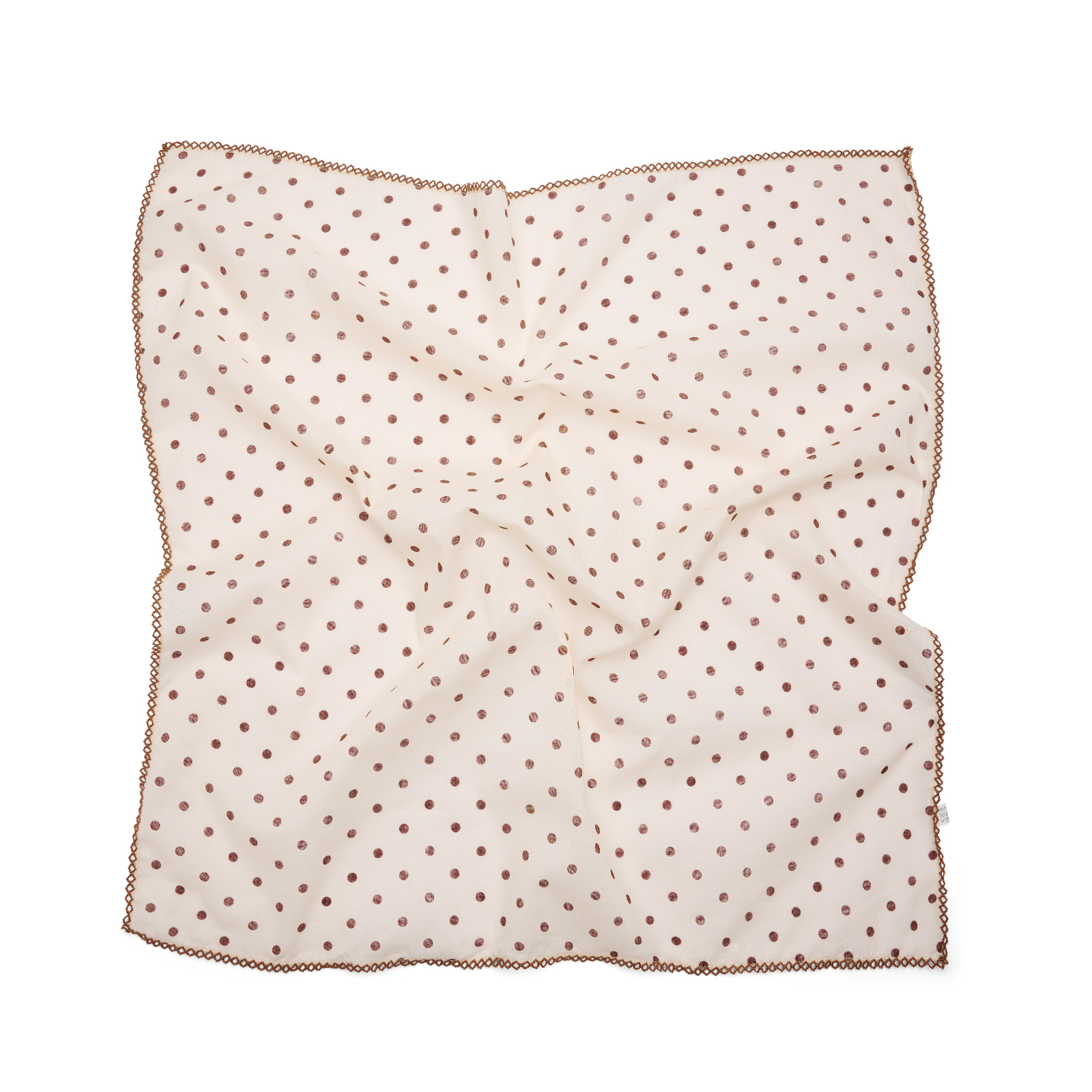 Beige sjaaltje met bruine stippen