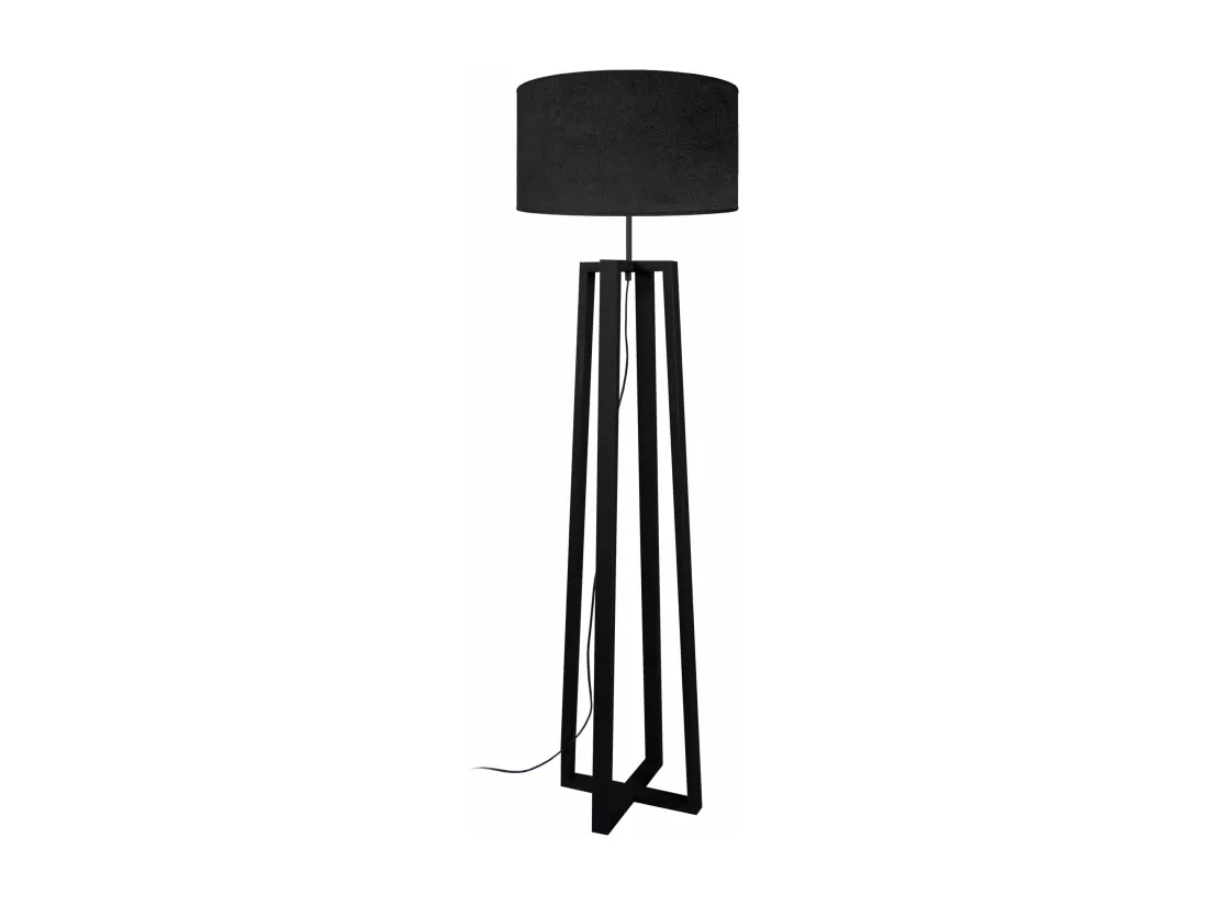 Lampadaire colonne bois noir,noir 155 cm.
