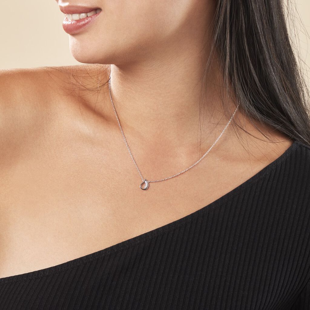 Collier Argent Blanc Sylvan Oxydes De Zirconium