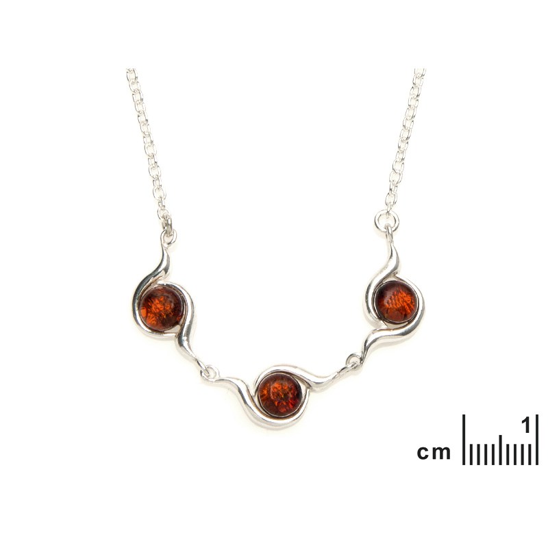 Collier argent 925 Ambre veritable de la mer Baltique