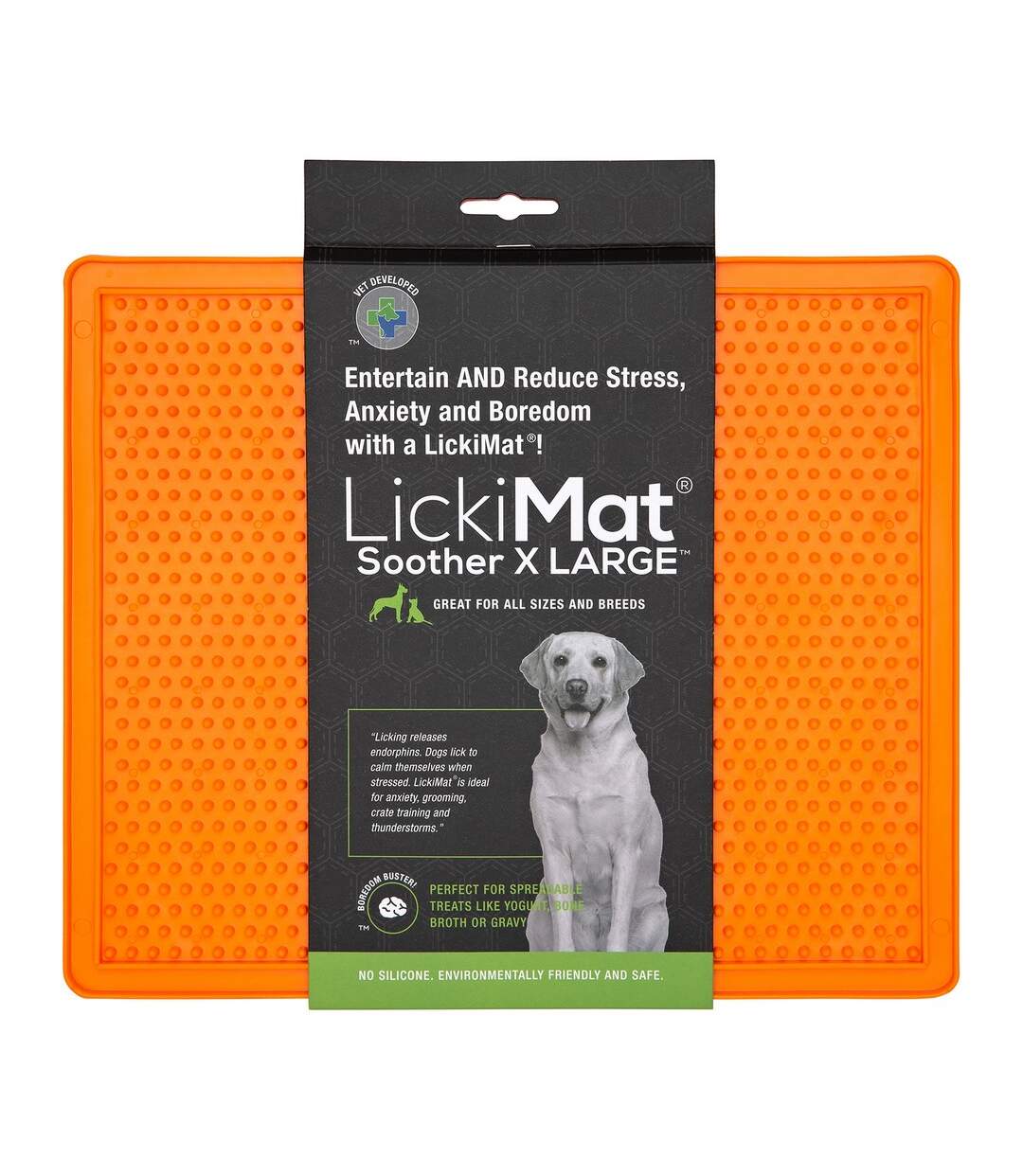 Lickimat - Tapis d'alimentation pour chiens SOOTHER (Orange) (30 cm x 25 cm) - UTBT4444