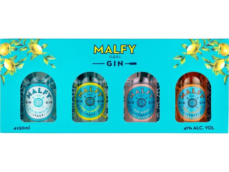 Malfy Gin Tasting Set 4 x 5 cl Set mit Spirituosen auf Basis von Wacholder