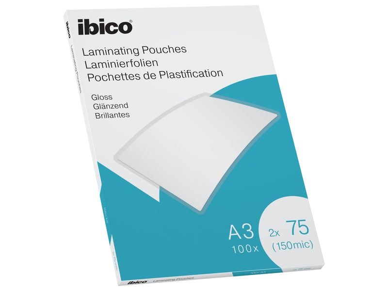Ibico Laminierfolie Premium A3 75 µm, glänzend, 100 Stück Glänzende Premium Heisslaminierfolien