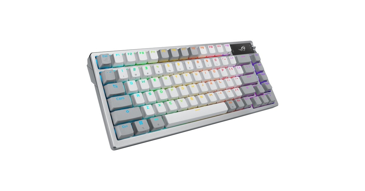 ASUSROG Azoth, gaming toetsenbord  (Wit, US lay-out, ROG NX Snow, RGB leds, TKL, Hot-swappable, Bluetooth / 2.4GHz / USB 2.0)
