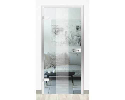 Pertura Glass Door Studio Middle Stripes 83,4x197,2x0,8 cm DIN Links
