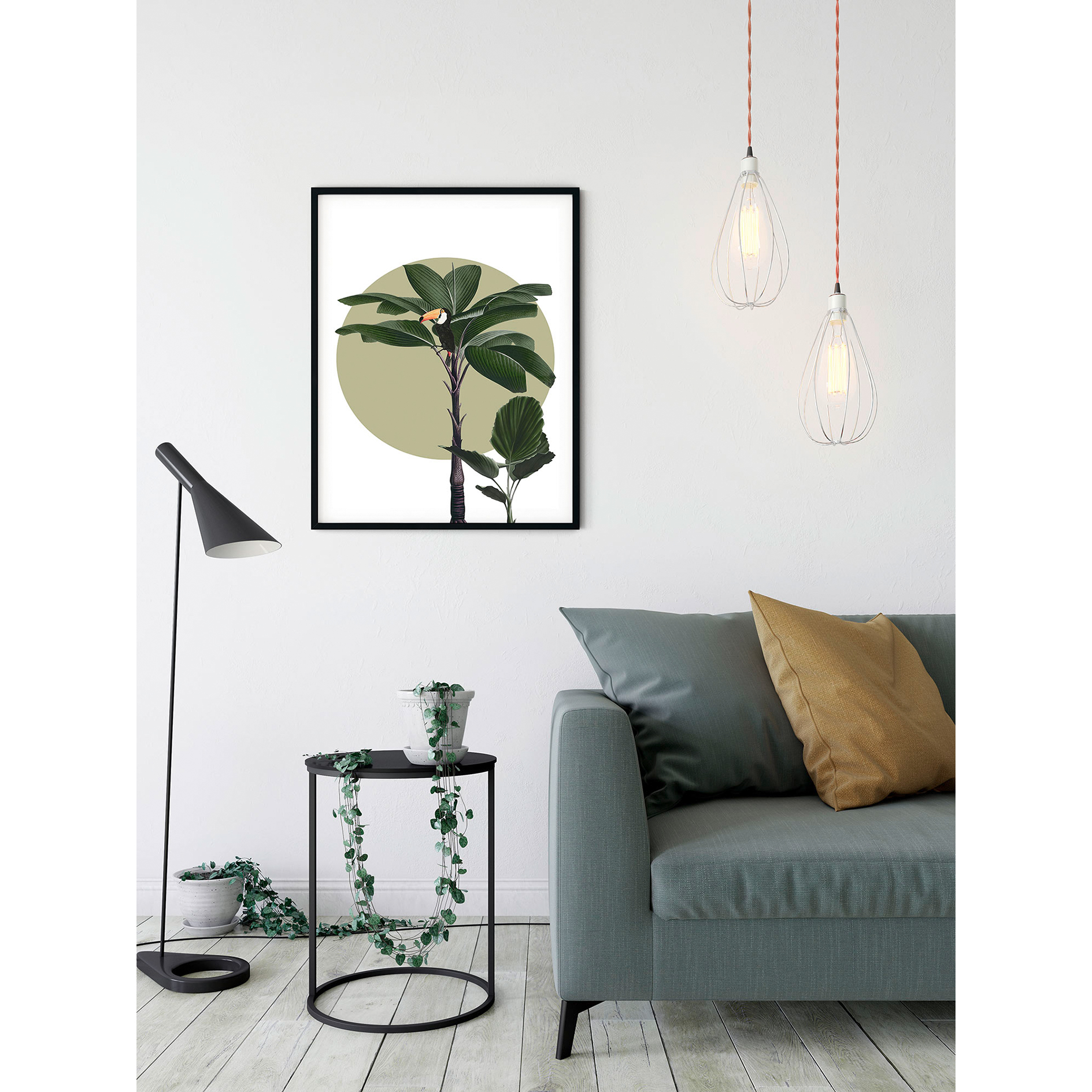 Wandbild BOTANICAL GARDEN PALMTREE - grün - 50x70 cm