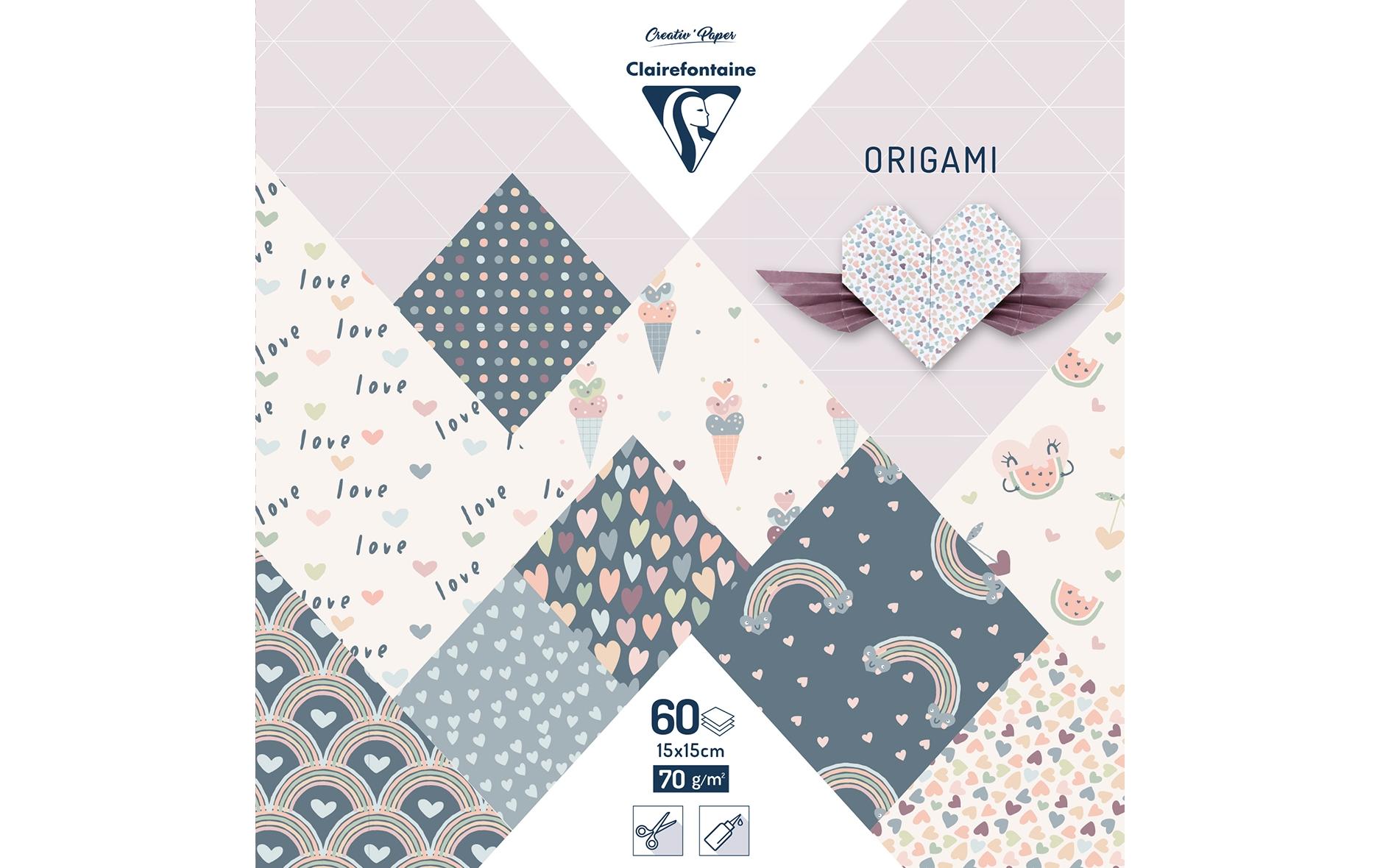 Faltblätter Origami Little Love 70 g/m², 60 BlattOrigami-Papier