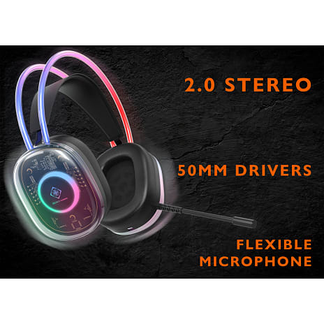 Deltaco RGB gaming headset - semi-transparent