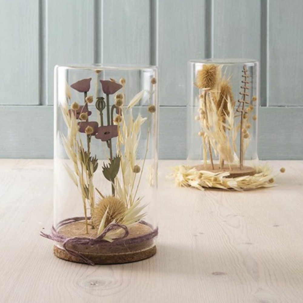 Tige de papaver et herbe en bois 20 cm