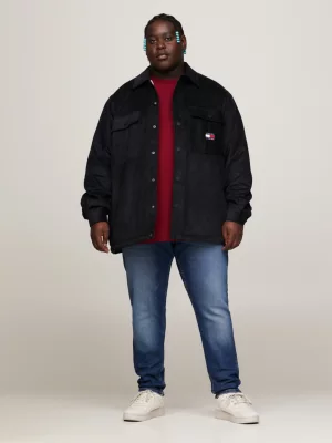 Sobretudo casual Plus Sherpa de veludo cotelê