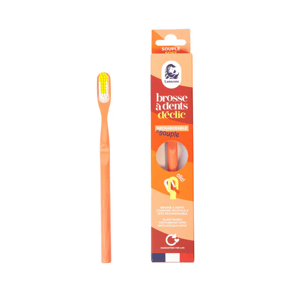Lamazuna Brosse à dents écologique rechargeable - SOUPLE - Mimosa