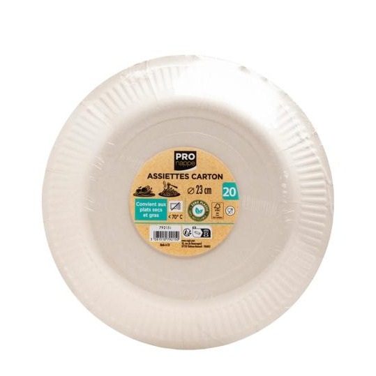 (20er Set) Ø23cm Pappteller Einweg Papier Teller Party Geschirr Tisch Deko (79215I) - Rot