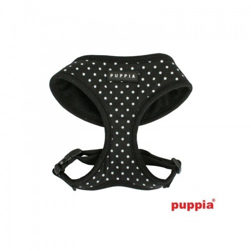 Coleira peitoral macia Dotty para cães, preta