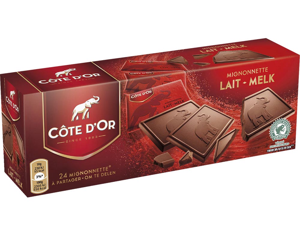 CHOCOLATE CÔTE D'OR LEITE MIGNONNETTES 24X10G