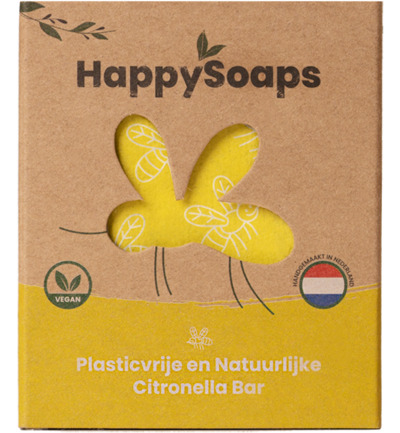 Happysoaps Anti insect bar citroen & krachtige munt (40 gr)