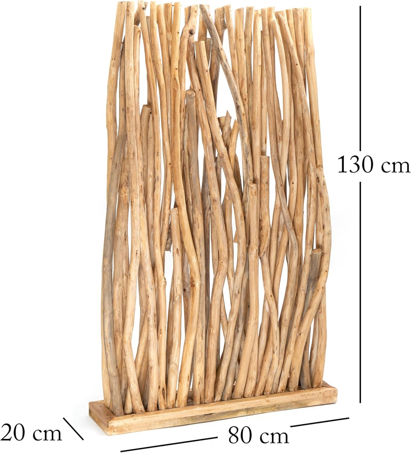 DESIGN DELIGHTS RAUMTEILER Tekea | Teakholz, 130x80 cm, Hellbraun | Äste Paravent, Wurzelholz Trennwand, Holz Sichtschutz, Treibholz Raumtrenner, Dekoobjekt