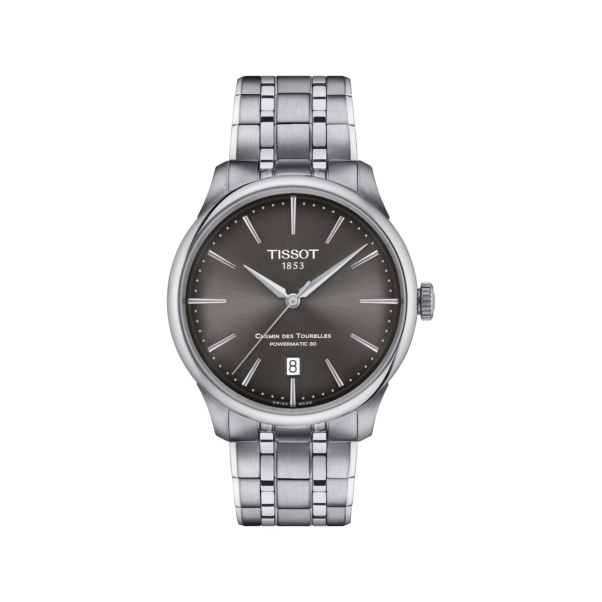 Montre TISSOT t-classic mixte automatique bracelet acier gris