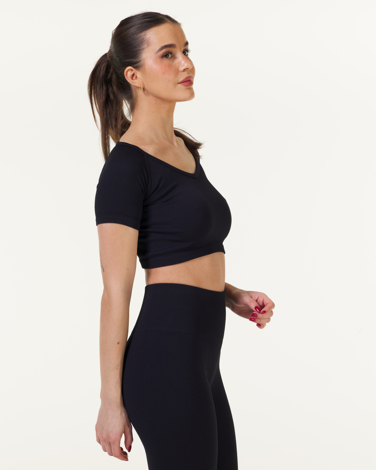 PERFECT RIB SET - Crop Tee + Shorts 5\