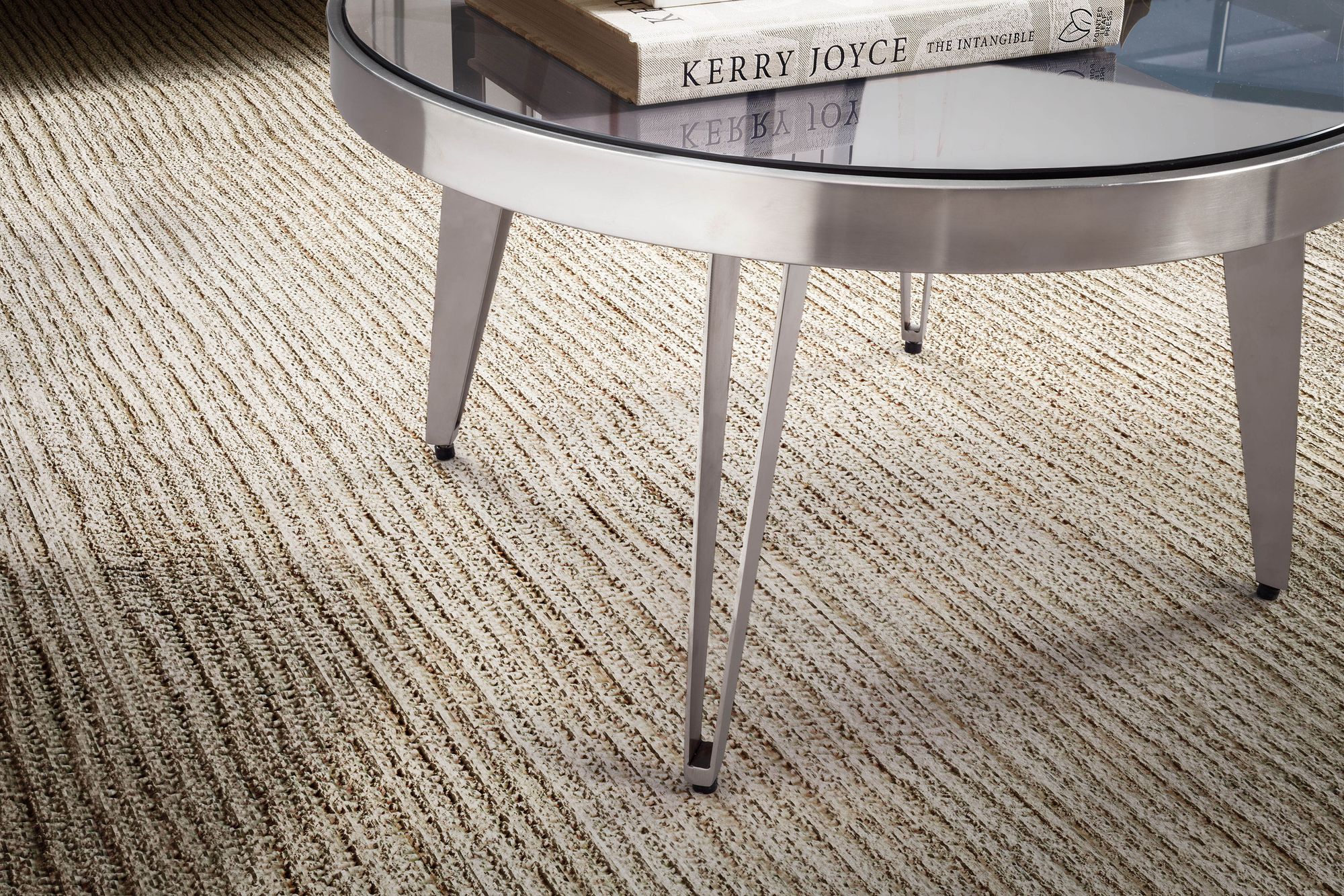Couchtisch FineBuy Sofatisch Glas Ø 60 cm Tisch Wohnzimmertisch Rund Silber